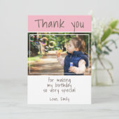 Cute Pink Foto Kinder Hartelijk dank (Staand voorkant)