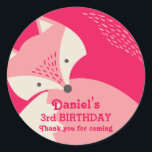 Cute Pink Fox Cartoon Animals Birthday Stickers<br><div class="desc">Cute fox cartoon. Colorful wild animals stickers for children zoo theme birthday party favor or baby shower. Customize the wording for any occasion with kids.</div>