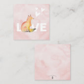 Cute Pink Fox Valentijnsdag Notitiekaartje (Voorkant / Achterkant)