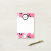 Cute Pink French Bulldog Pattern Post-it® Notes (Op bureau)