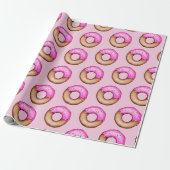 Cute Pink Frosted Donuts met Sprinkles Pattern Cadeaupapier (Uitgerold)