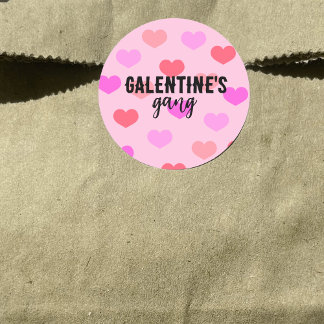 Cute Pink Galantine's Day Gang Ronde Sticker