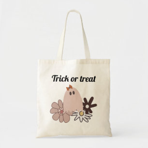 Cute Pink Ghost Halloween Treat Canvas tas