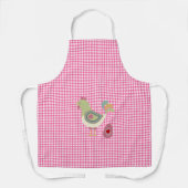 Cute Pink Gingham Chicken Schort (Voorkant)