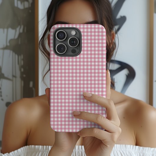 Cute Pink Gingham Pattern Case-Mate iPhone Case