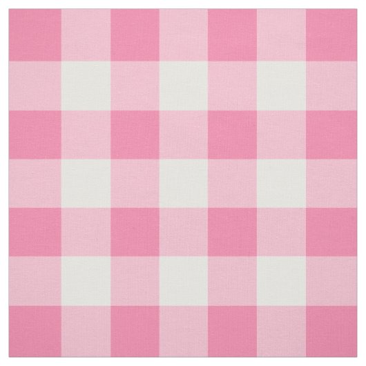 Cute Pink Gingham Pattern Gepersonaliseerd Stof (Swatch)