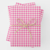 Cute  Pink Gingham Pset Pattern Inpakpapier Vel (In situ)