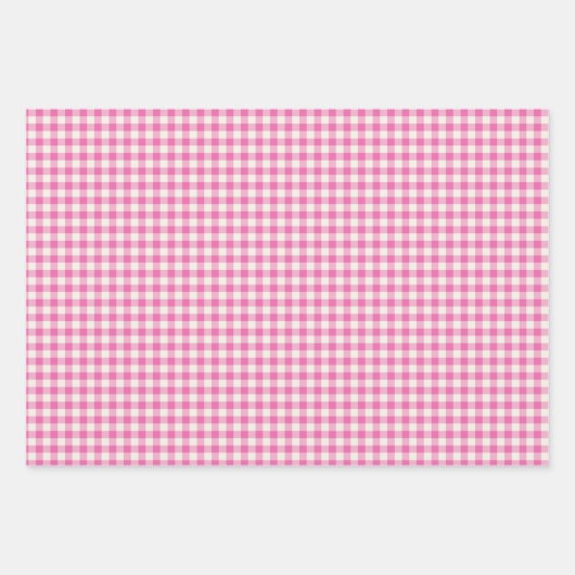 Cute  Pink Gingham Pset Pattern Inpakpapier Vel (Voorkant)