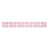 Cute Pink Gingham Vichy met hart Lint (Voorkant)