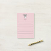 Cute Pink Girls Koala Beer Name Post-it® Notes (Op bureau)