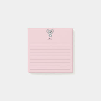 Cute Pink Girls Koala Beer Name Post-it® Notes