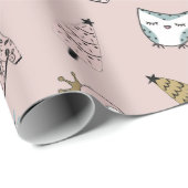 Cute Pink Girly-kerstcadeautjes Cadeaupapier (Rol Hoek)