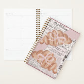 Cute ,pink ,girly planner with croissants . (Display)