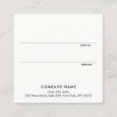 Cute Pink Glitter Heart Customer Reference Kaart (Achterkant)