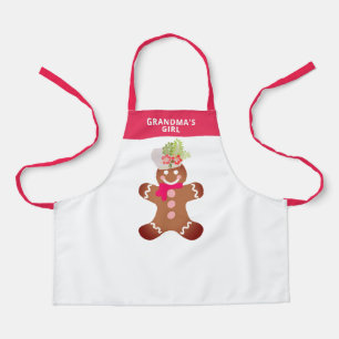 Cute Pink Grandmas Girl Gingerbrood Baking Schort