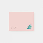 Cute Pink Green Cactus Custom Post-it® Notes (Voorkant)