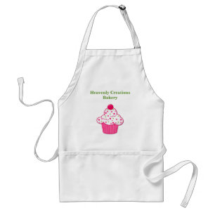 Cute Pink & Green Cupcake Bakery Business Apron Standaard Schort