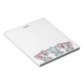 Cute Pink Grey Elephant Feminine-laptop Notitieblok (Schuin)