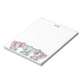 Cute Pink Grey Elephant Feminine-laptop Notitieblok (Gedraaid)