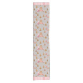 Cute Pink Grey Gingerbrood Snoep Table Runner Korte Tafelloper (Voorkant)