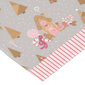 Cute Pink Grey Gingerbrood Snoep Table Runner Korte Tafelloper (Hoek)