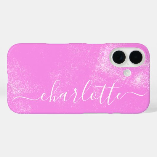 Cute Pink Grunge Aesthetic Persoonlijke naam Case-Mate iPhone Case (Achterkant (horizontaal))