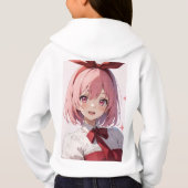 Cute Pink-Haired Anime Girl Illustration (Achterkant)