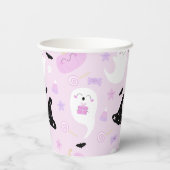 Cute Pink Halloween Papieren Bekers (Achterkant)