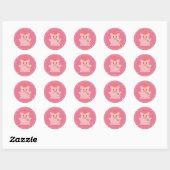 Cute Pink Happy Birthday Ronde Sticker (Vel)