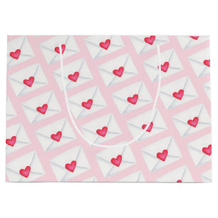 Cute Pink Heart Envelopes Valentijnsdag Groot Cadeauzakje