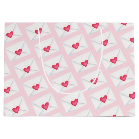 Cute Pink Heart Envelopes Valentijnsdag Groot Cadeauzakje (Voorkant)
