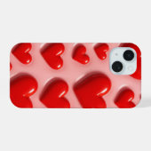Cute Pink Heart iPhone 15 Case  (Verso Horizontal)