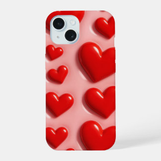 Cute Pink Heart iPhone 15 Case  iPhone 15 Hoesje