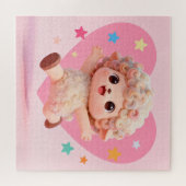 Cute Pink Heart Lamb Puzzle (Horizontal)