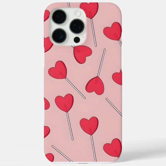 Cute Pink Heart Lollipops Seamless Pattern Case-Mate iPhone Case (Achterkant)