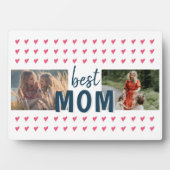 Cute Pink Heart Pattern Best Ma 2 Foto Fotoplaat (voorkant)