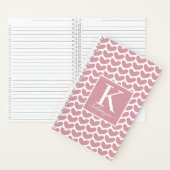Cute Pink Heart Pattern Monogram Notitieboek (Binnen)