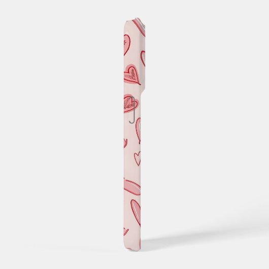 Cute Pink Heart Pattern Phone Case (Côté droit)