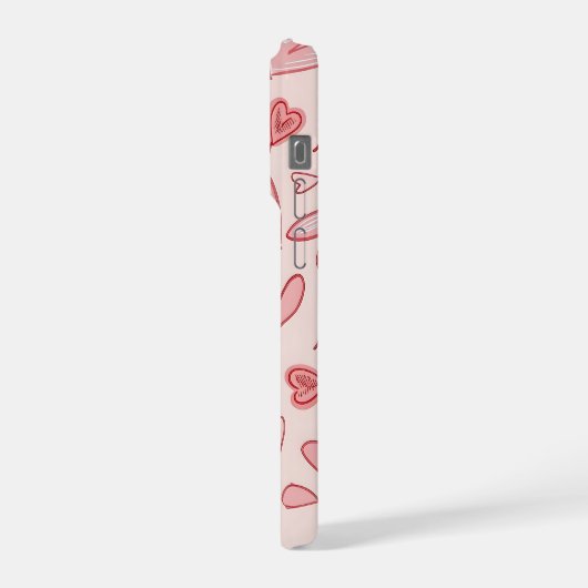 Cute Pink Heart Pattern Phone Case (Côté gauche)