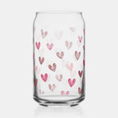 Cute Pink Heart Pattern – Romantic &Stylish Design Blikvorm Glas (Links)