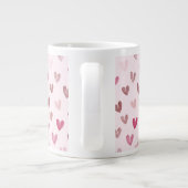 Cute Pink Heart Pattern – Romantic &Stylish Design Extra Grote Beker (Achterkant)