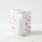 Cute Pink Heart Pattern – Romantic &Stylish Design Extra Grote Beker (Achterkant)