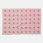 Cute Pink Heart Pattern Valentijn Day Theedoek (Horizontaal)