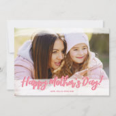 Cute Pink Heart Photo Moederdag Kaart (Voorkant)