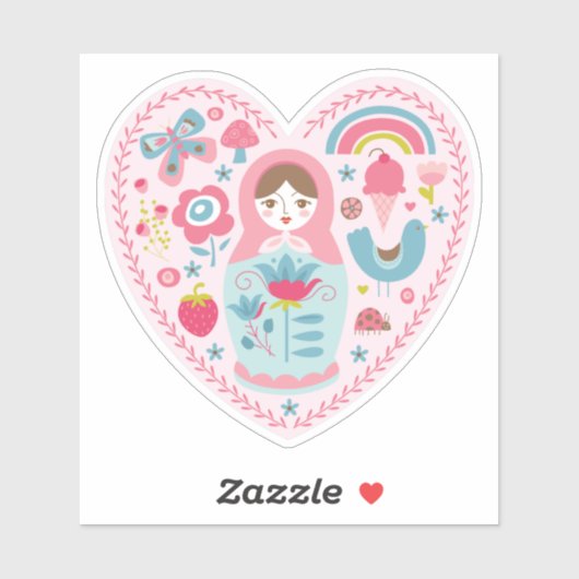 Cute Pink Heart Sticker (Vel)