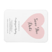 Cute Pink Heart Typography Wedding Save the Date Magneet (Horizontaal)