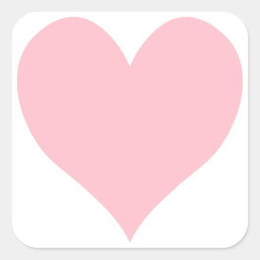 Cute Pink Heart Vierkante Sticker (Voorkant)