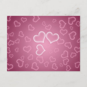 Cute Pink Hearts Background Briefkaart