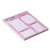 Cute Pink Hearts Daily Planner Notepad Notitieblok (Schuin)