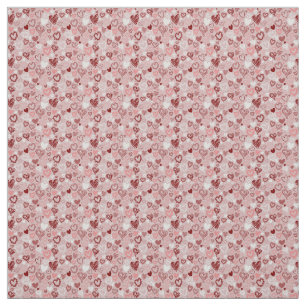 Cute Pink Hearts Fabric Stof
